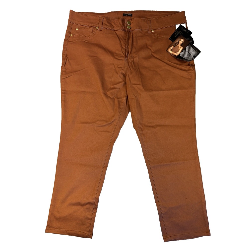IMAN Global Chic Rust Skinny Jeans Autumn Stretch Pants BOHO Earthy Indie 24WS